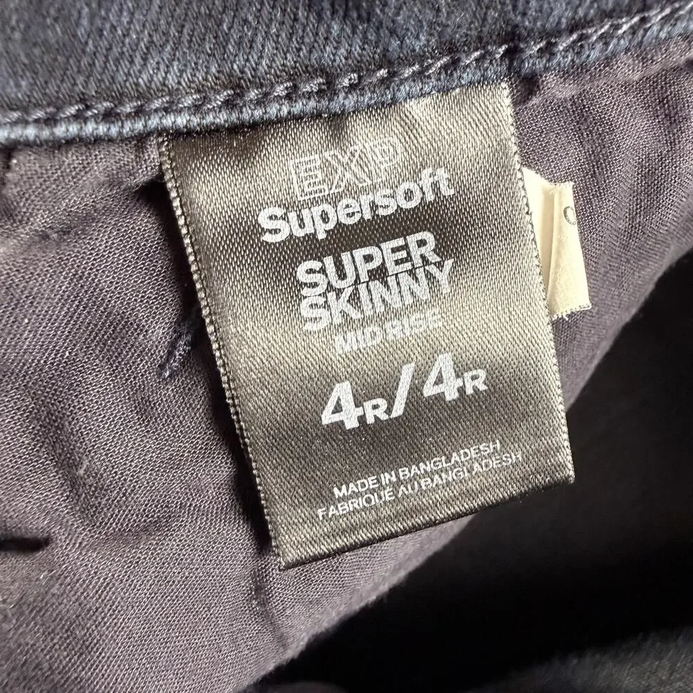 Express Jeans Womens 4R Supersoft Super Skinny Mid Rise Stretch Dark Wash‎ Denim
